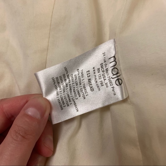 🌸 MAJE Tweed Blazer Jacket Cream - Picture 10 of 13